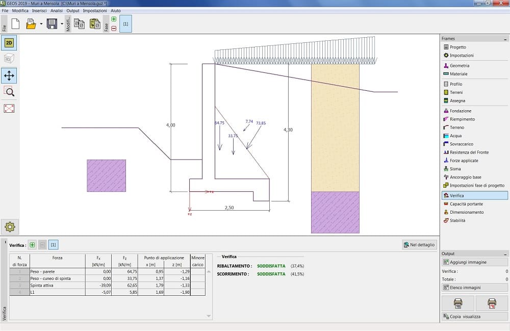 Geotecnica Muri Di Sostegno.Software Per Progetto E Verifica Di Muri Di Sostegno E Gabbioni Eiseko Computers